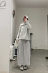 Daniel Andresen Knit Skirt Collection Handmade in Belgium DA-CARDINAL-HUI 1 Virgin wool Grey PDA7